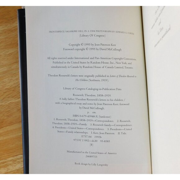 A Bully Father Theodore Roosevelts Letters To His Children By Joan Kerr HBDJ - Picture 8 of 10